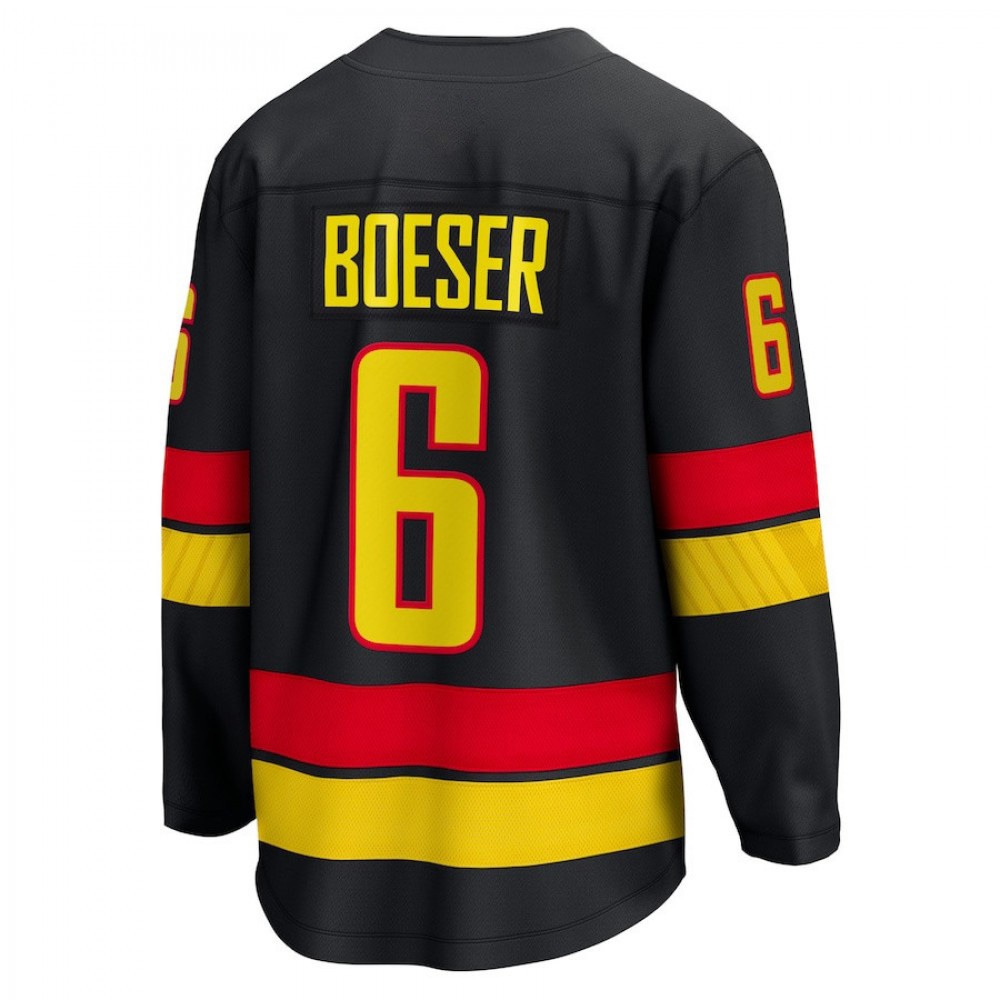 Vancouver Canucks Brock Boeser #6 Black Alternate Premium Jersey-Pro Kit Vault | Brand New 26/27 Sports Jerseys
